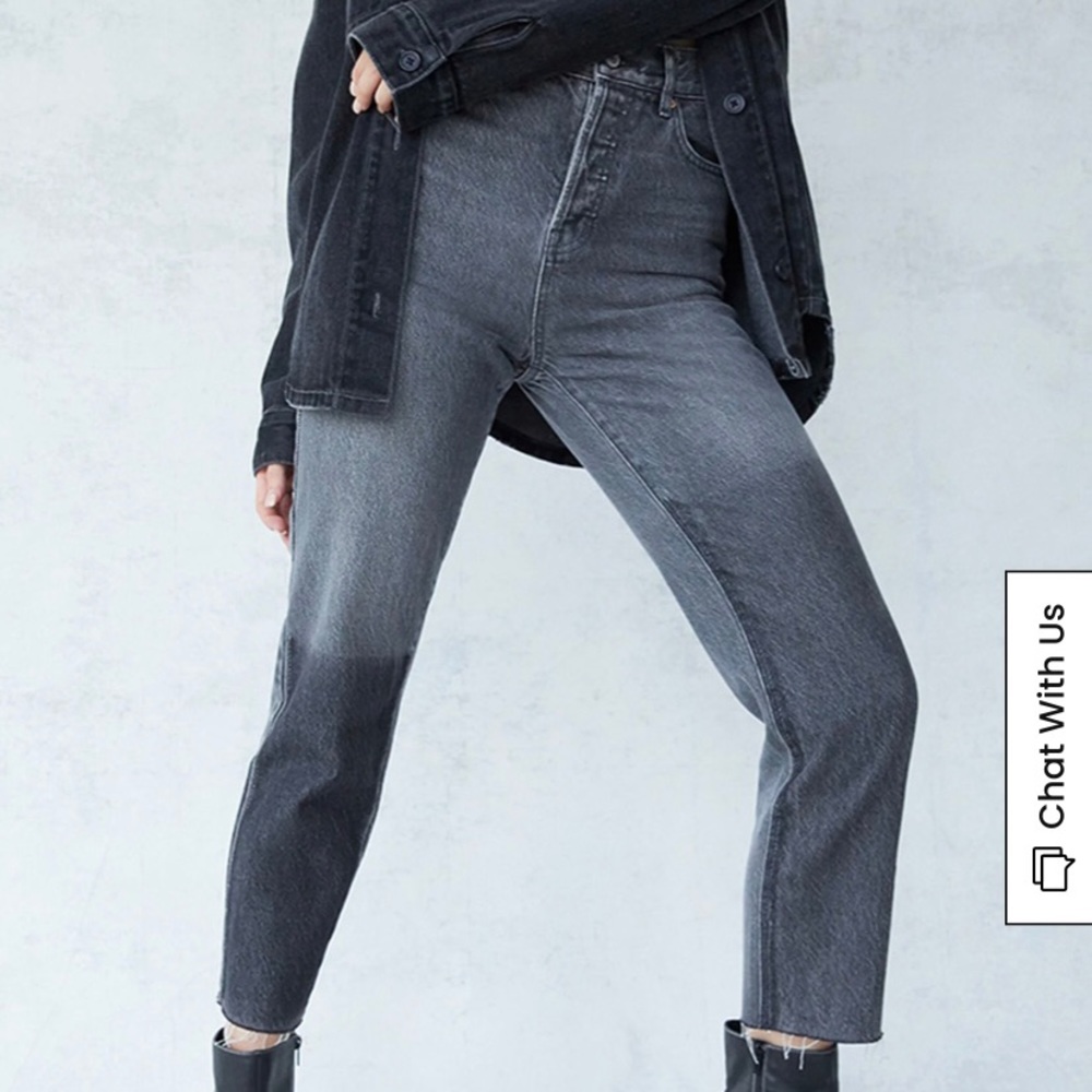 PacSun Eco Black Two-Tone High Waisted Straight Leg Jeans size 26